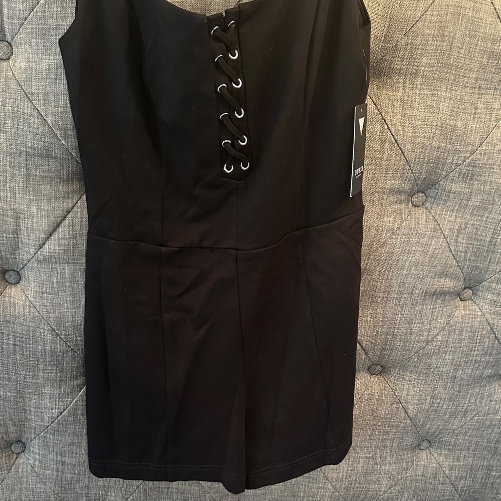 Guess Black Lace-Up Jumpsuit